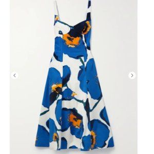Carolina Herrera Floral-print faille midi dress Size 10 NWT
